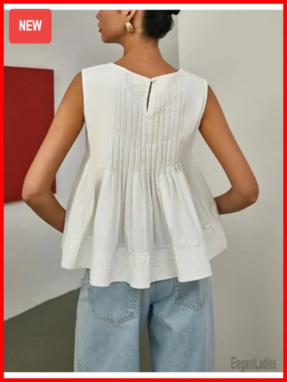 Womens Babydoll Tank Top Sleeveless Ruffle Strap Peplum T Shirt Summer